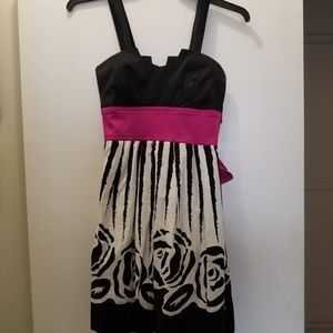 Pink and Black Floral Dress